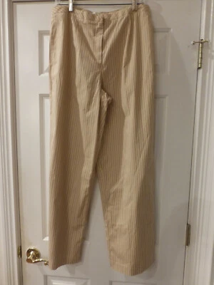 NWT Norton McNaughton Womens Stretch Cotton Pants sz 12 Striped VTG Wide leg - Image 1 of 3