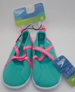 New Speedo Mary Jane Water Shoes Turquoise & Pink Girl's Size Small 5-6 NWT! - Picture 1 of 6