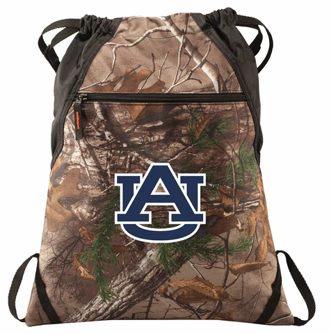 Auburn Camo Cinch Pack REALTREE Auburn University Drawstring Bag Backpack Cover