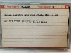Black Sabbath- Scorpions King Biscuit Flower Hour. Live Unknown Year Radio Copy - Picture 1 of 3