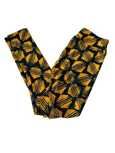 Lularoe OS One Size Leggings Soft NEW Navy Blue Yellow #2424 - Picture 1 of 6