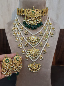 Beautiful Kundan Pearl Beaded Choker And Long Combo In Golden Necklace Set