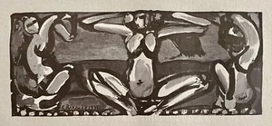 GEORGE ROUAULT signiert 1931 Akt Figuren Le Pere Ubu SEHR SELTEN Original Holzschnitt - Bild 1 von 7