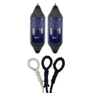 2 x HURRICANE Vortex Bootsfender: Navy PM05 - FREE SPLICED END 10MM ROPE - Bild 1 von 2