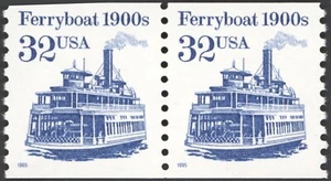 1995 US Scott #2466 32c Ferryboat Coil Pair MNH - Picture 1 of 1