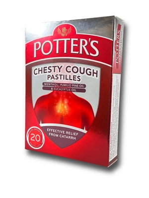 PÖTTER Potters Chesty Cough & Catarrh - 20 Pastilles- A remedy For Coughs/Colds/Catarrh