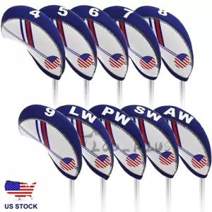 10X USA Flag Golf Head Cover Club Iron HeadCovers Protect set Neoprene FAST SHIP - Picture 1 of 13