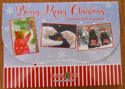 20 Leanin Tree CHRISTMAS Cards, BERRY MERRY CHRISTMAS, Black, Polar,Grizzly Bear - Image 1 of 4