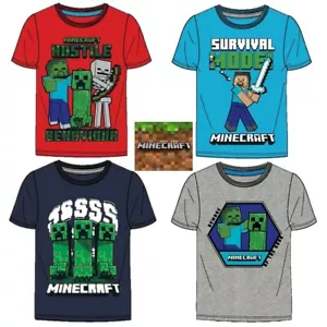 Boys Kids Child Children Minecraft Cotton Gamer T Shirt t-shirt Age 5-12 years C - Picture 1 of 5