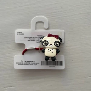 Gymboree Girls Black Red and White Panda Ponytail Holder Hair Tie New - Picture 1 of 5
