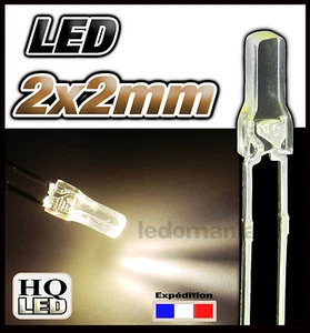 385BC# LED carré 2mm blanc chaud, 10, 25 ou 100pcs - warm white LED - Imagen 1 de 1