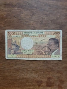 Gabon République Gabonaise Billet De 5000 Francs 1974 P2365 - Imagen 1 de 2