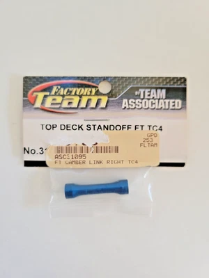 Team Associated #31095 Top Deck Standoff Blue Aluminum Fits TC4 Factory Sealed - Image 1 of 4