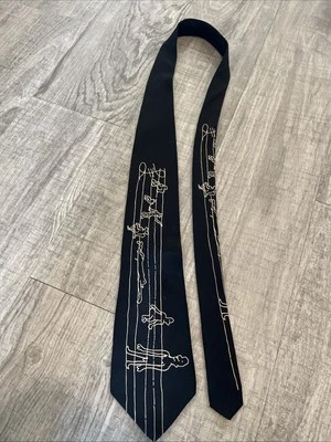 John Lennon Artwork 100% Silk Necktie FREDA PEEPLE Black Foto 1 de 4