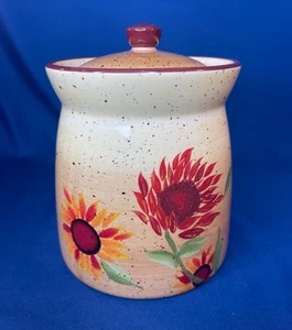 Pfaltzgraff Evening Sun 6 inch Canister Jar & Lid Hand Painted Sunflower Design - Picture 1 of 12