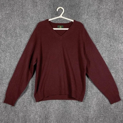 Suéter Club Room Para Hombre Pequeño Borgoña 100% Cachemira Cuello en V Pullover Tejido Foto 1 de 4