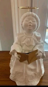 Dept. 56 Winter Silhouette Caroling Angel White Porcelain 7" with box 6770-9 - Picture 1 of 4