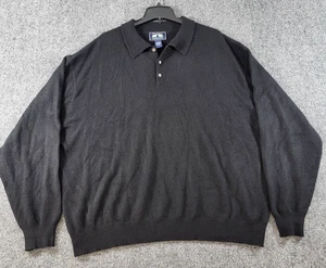 Woods &v Gray 100% Cashmere Sweater Mens 2XL Black Pullover Spread Collar - Picture 1 of 10