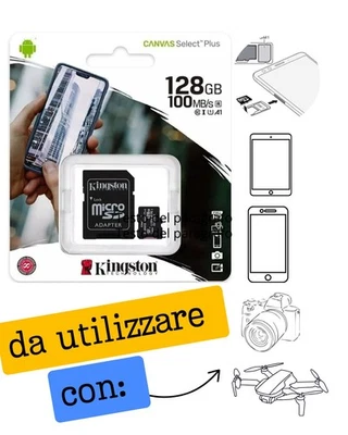 Scheda di Memoria 128 GB Scheda Micro SDxc Select Plus   Kingston  - Immagine 1 di 2