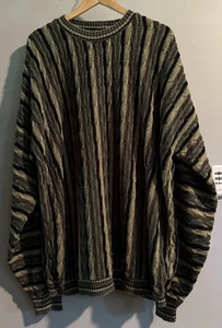 Protege Sweater Vintage Coogi Carlo Colucci Cosby Style 3d Knit USA Made 2XLT - Picture 1 of 6