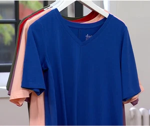 Denim & Co. Essentials Oberteil Lapisblau L Ellbogenärmel mit Nähten - Bild 1 von 4