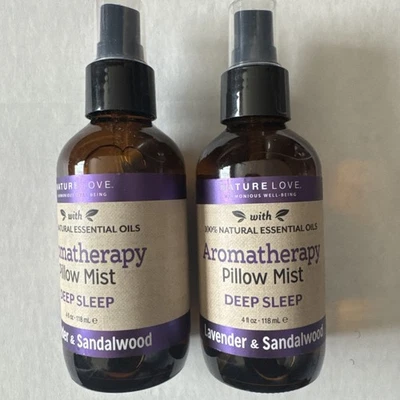 2 NATURE LOVE DEEP SLEEP AROMATHERAPY LAVENDER SANDALWOOD PILLOW MIST 4 OZ SPRAY - Image 1 of 2