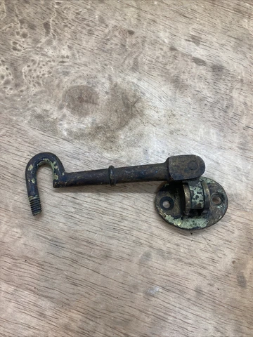 Antique Vintage Brass-Metal Door Stop Stopper  Hook Only Unique As Shown Cover