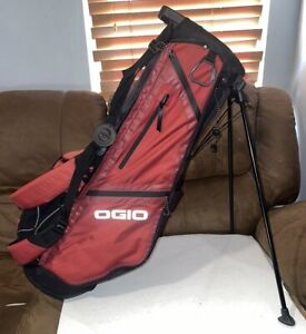 OGIO Golf Stand Bag 5 Way Divider 5 Pockets Red Black Mens 34” Dual Strap Golf