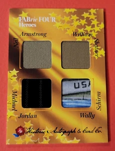 NEIL ARMSTRONG GETRAGENER FLUGANZUG RELIKTKARTE MICHAEL JORDAN ANZUG WALLY SCHIRRA USA - Bild 1 von 2