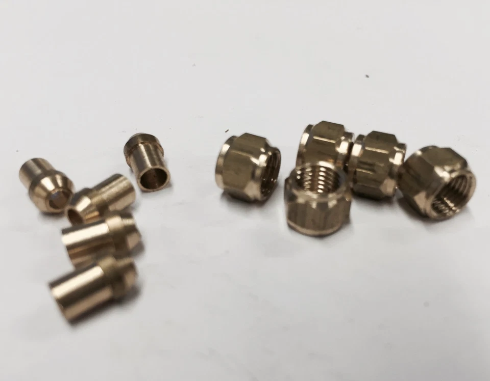 7/32 x 40 nuts and nipples for 1/8 pipe pack of 5 for live steam model making