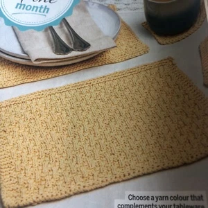 Dinner Time, Knitting pattern for Placemat & Coaster by Becca Parker - Picture 1 of 2