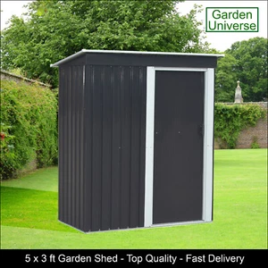 Metal Garden Shed Grey Storage Garden Universe 5' x 3' Anthracite GSP5-3AN - Picture 1 of 14