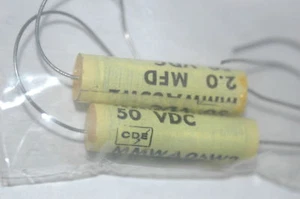 CONDENSADOR AXIAL CORNELL DUBILIER MMWA-05W2 2UF 50V NUEVO CANTIDAD-3 - Imagen 1 de 4