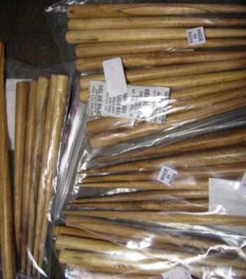 10 Wood STICKS 6” TOP Drilled  Natural Brown craft DIY many uses hair gam - Image 1 of 4