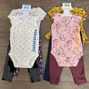 Carter's Baby & Toddler Girl's 4-Piece Short Sleeve Bodysuit & Pants Set - NWT - Picture 1 of 2