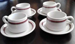 Vtg Shenango China New Castle PA USA Coffee Cappuccino set of 4 cups w/saucers - Picture 1 of 11