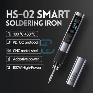 FNIRSI HS-02 Smart Electric Soldering Iron 100W 0.96" IPS Soldering Pen Welding - Bild 1 von 10