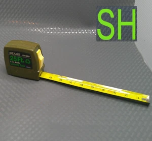 Vintage Sears 25' Locking Measuring Tape 9-39399 1" Blade USA Recycled Materials - Picture 1 of 9