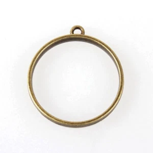 10 un. Anillo de aleación tibetana marco colgante hueco espacios en blanco sin níquel 30 mm - Imagen 1 de 2