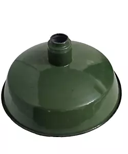 ANTICO PARALUME SMALTATO PORCELLANA VERDE INDUSTRIALE FIENILE CASALE PARALUME 16" - Foto 1 di 13
