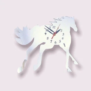 Cantering Horse Shaped Clocks - Colour Mirrors & Solid Colours Choices - Picture 1 of 6