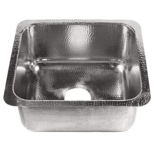 Fregadero de preparación de acero inoxidable martillado 17" tazón de lavado único barra de cocina de montaje inferior - Imagen 1 de 8
