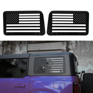 1Pair Rear Window Louver USA Flag Trim Decors fit for Ford Bronco 21-2023 New - Picture 1 of 4