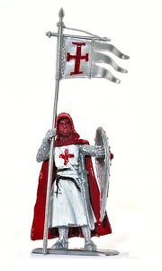 Plastic Copy of MK073 King & Country Templar Standard Bearer - 65mm plastic - Picture 1 of 1