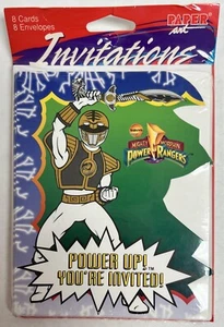 RARE Mighty Morphin Power Rangers Classic Saban Birthday Party Invitations - Picture 1 of 1