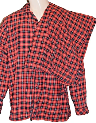Stafford Ropa de Dormir Para Hombres 2XL Cuadros Rojo Blanco Negro Juego de 2 Piezas Botón Delantero XXL Foto 1 de 4