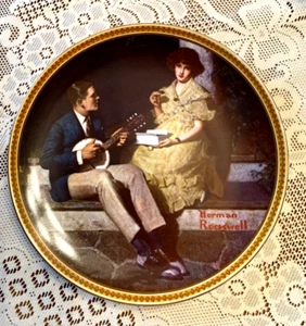 Pondering On The Porch Plate Norman Rockwell Numbered 4056 Knowles - Picture 1 of 2