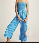 Faithfull the Brand Anthropologie Baylee Jumpsuit XS Maya Blue Stripe NWT  *Flaw