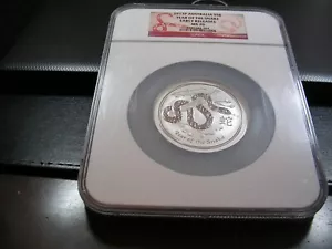 2013-P Australia Silver 5 oz  SNAKE  Early Releases  NGC  MS70. Chipped Slab - Picture 1 of 5