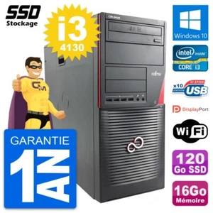 PC tour Fujitsu Celsius W530 MT Intel i3-4130 RAM 16Go SSD 120Go Windows 10 Wifi - Imagen 1 de 7